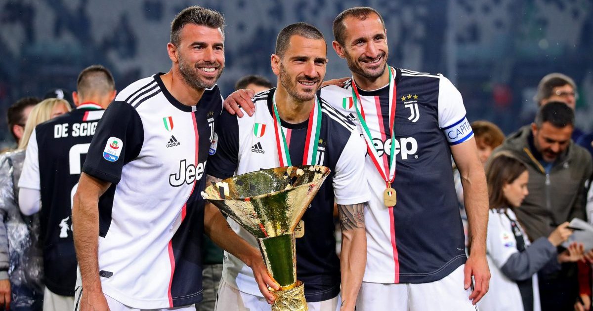 Andrea Barzagli, Leonardo Bonucci e Giorgio Chiellini