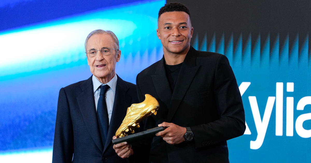Kylian Mbappé e Florentino Perez, Scarpa d'OroKylian Mbappé e Florentino Perez, Scarpa d'Oro