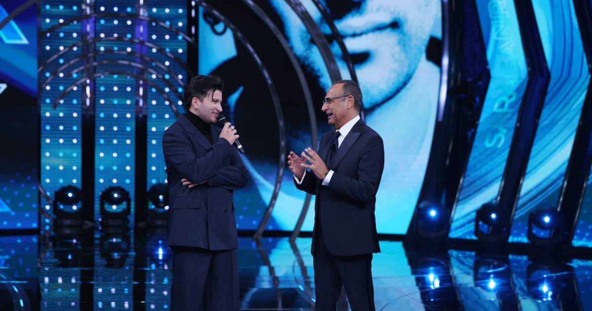 Eddie Brock e Carlo Conti (Photo by Stefania D'Alessandro/Getty Images)