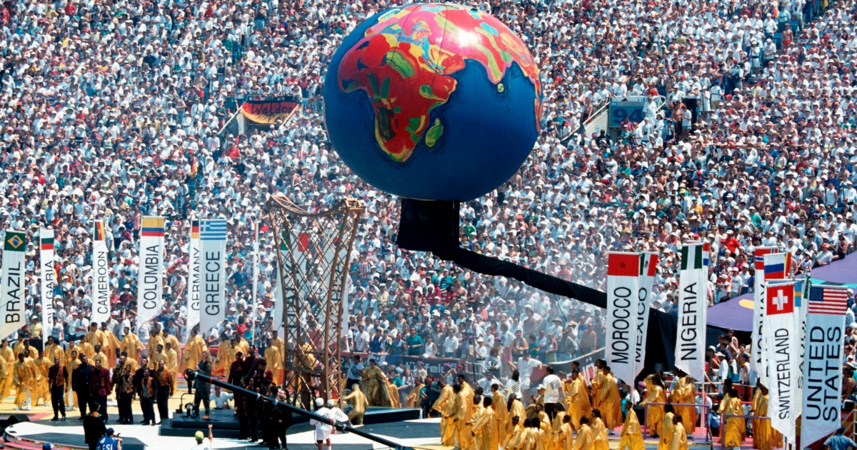Un momento della cerimonia di apertura dei Mondiali di USA 1994