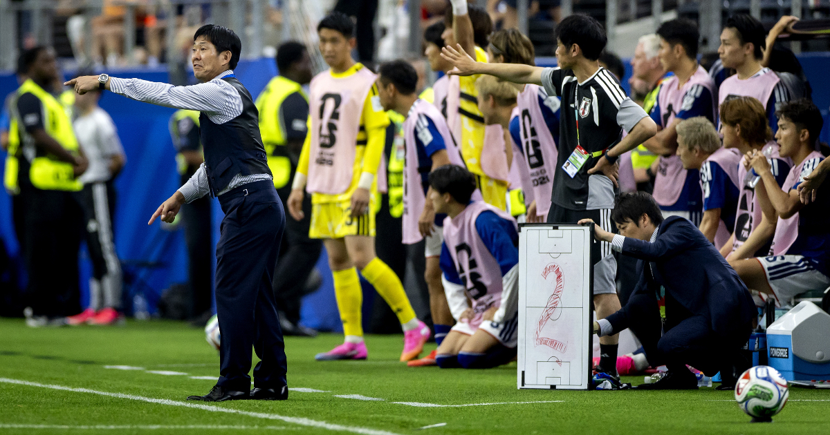 La lavagnetta di Moriyasu, c.t. del Giappone (Getty Images)