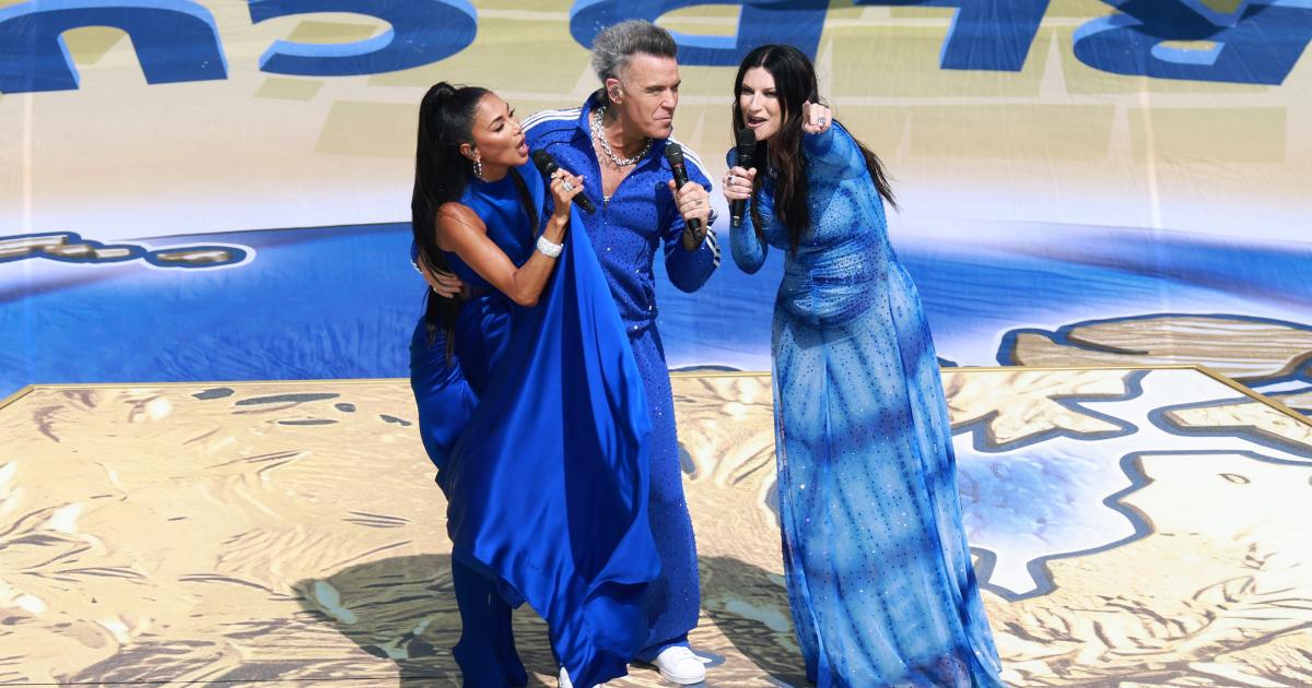 Nicole Scherzinger, Robbie Williams e Laura Pausini (Getty Images)