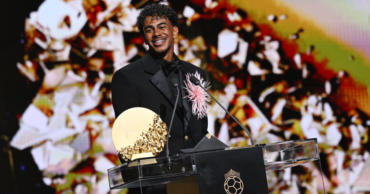 Lamine Yamal, Trofeo Kopa (Getty Images)